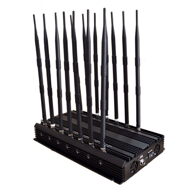 Wholesale Adjustable 14 Antennas Powerful 3G 4G Phone Blocker &WiFi UHF VHF GPS Lojack Remote Control All Bands Signal Jammer